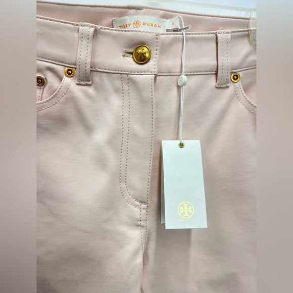 Tory Burch Blush light Pink pants with Gold Accents new with tag size 4 - Picture 4 of 11